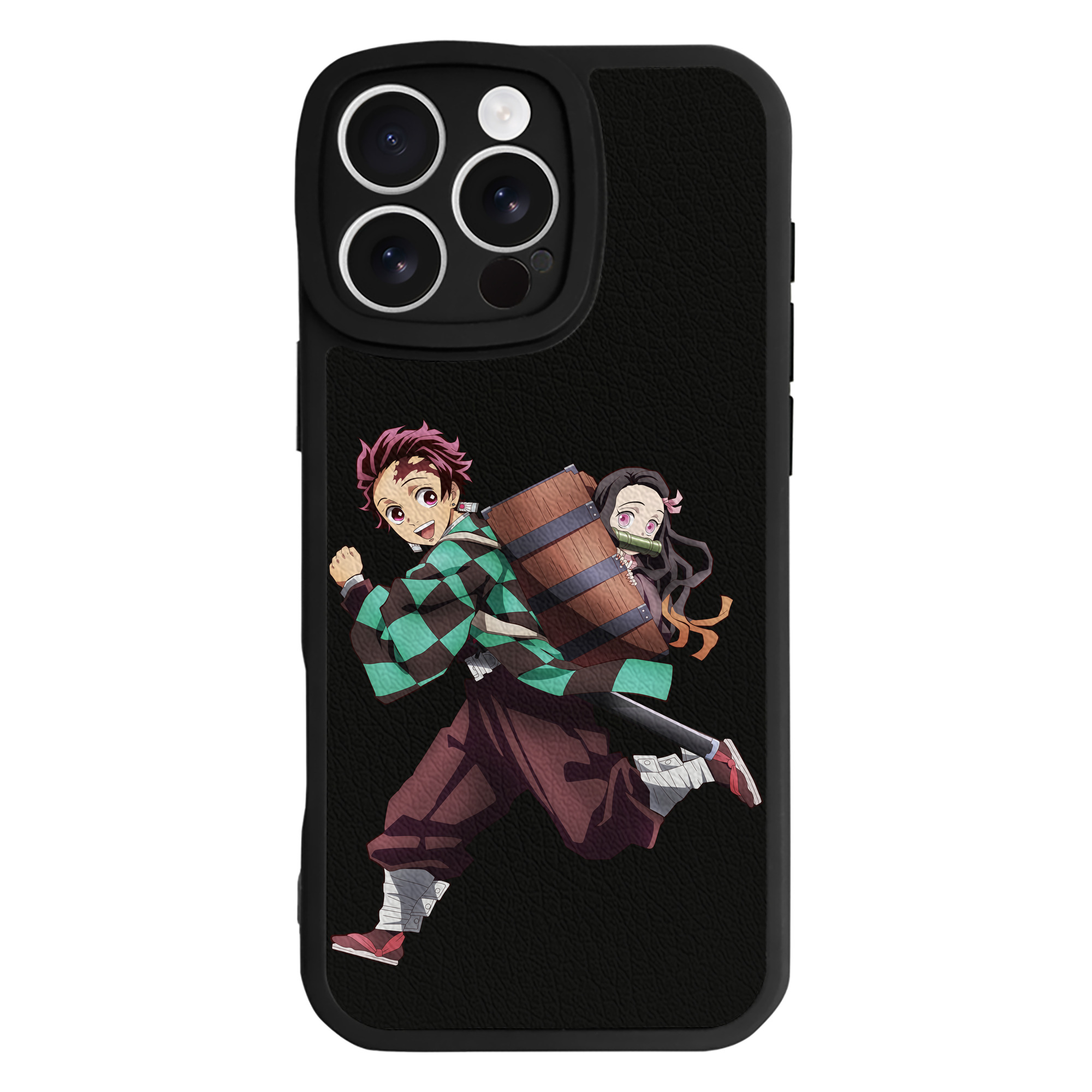 （画像用） 鬼滅の刃 竈門 炭治郎／かまど たんじろう Kamado Tanjirou 【iPhone 16シリーズ対応】シリコンスマホケース（レザー調） 材質：シリコン